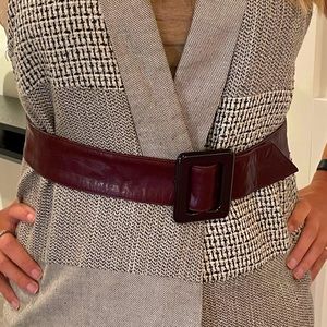 Vintage Bottega Veneta Burgundy Leather Belt